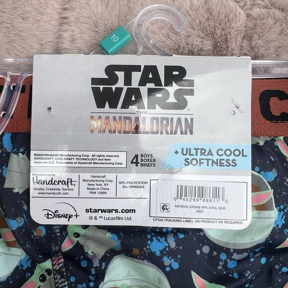 Star Wars Mandalorian Underwear Boys Size 10 Boxer Briefs Set of 4 Baby Yoda - Picture 3 of 8
